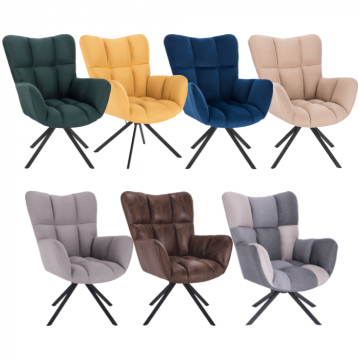 Scaun de design, ţesătură albastră, KOMODO [4]