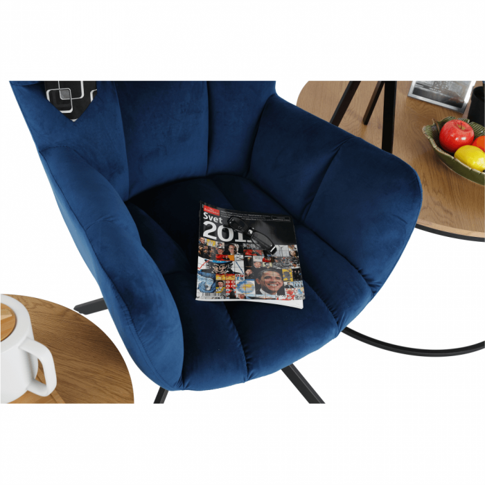 Scaun de design, ţesătură albastră, KOMODO [5]