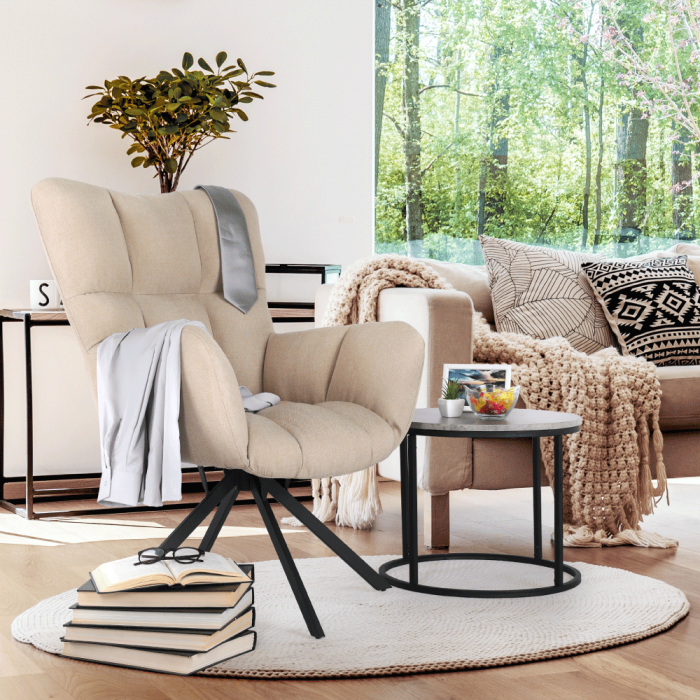 Scaun de design ţesătură bej, KOMODO [12]