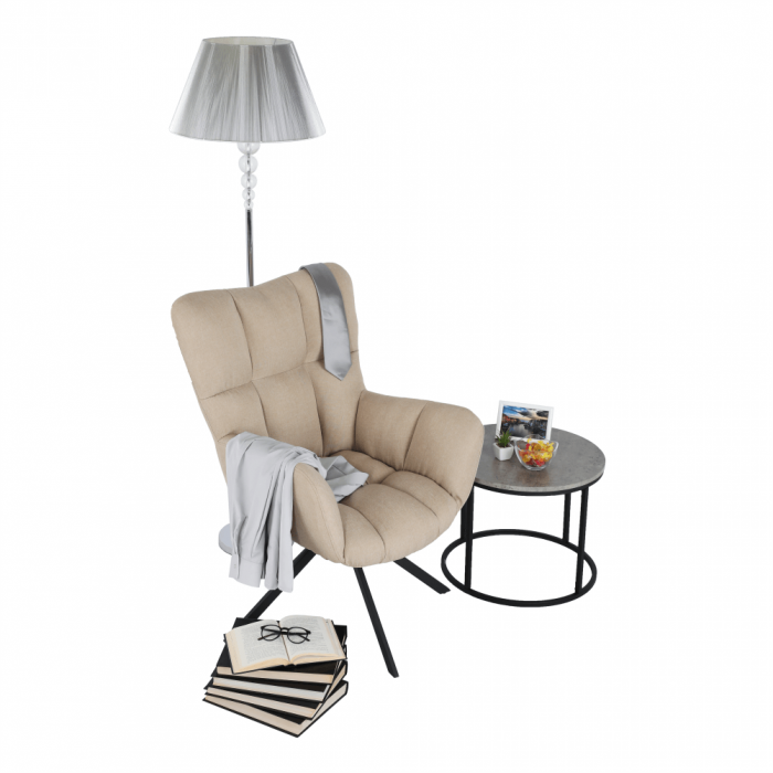 Scaun de design ţesătură bej, KOMODO [5]