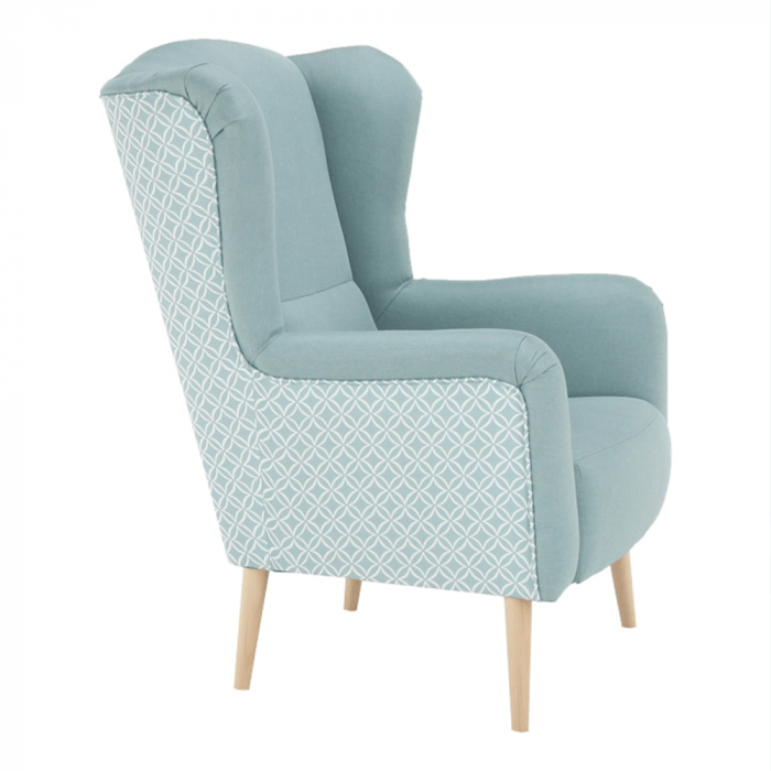 Scaun de design, ţesătură mentol/model, BELEK [4]