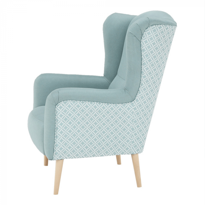 Scaun de design, ţesătură mentol/model, BELEK [7]