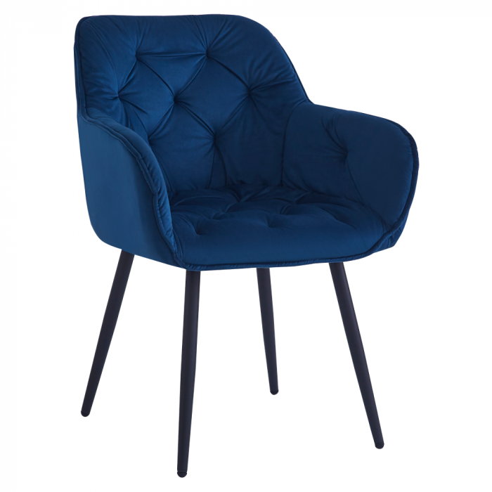 Scaun de design, ţesătură Velvet albastru, FEDRIS NEW [1]