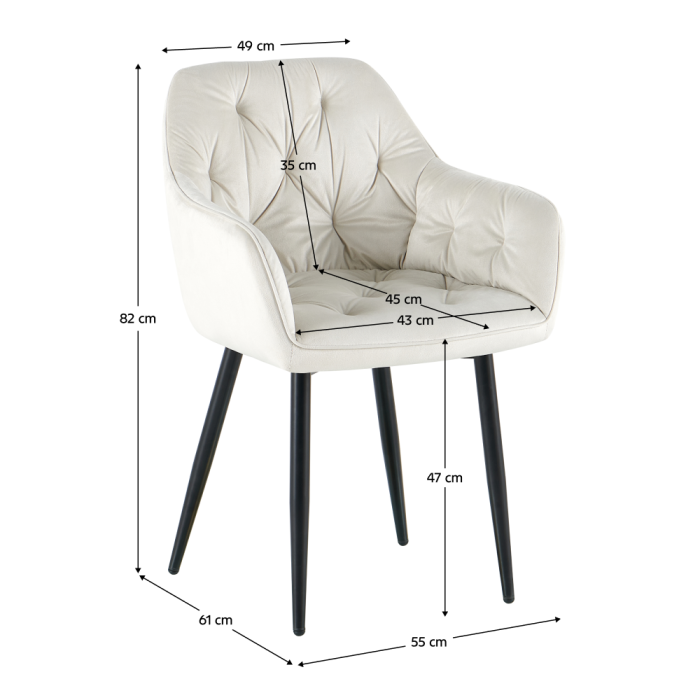 Scaun de design, ţesătură Velvet bej, FEDRIS 2 NEW [3]