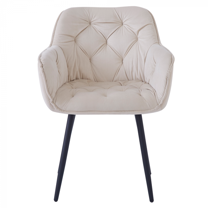 Scaun de design, ţesătură Velvet bej, FEDRIS NEW [3]