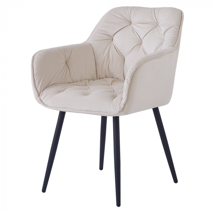 Scaun de design, ţesătură Velvet bej, FEDRIS NEW [2]