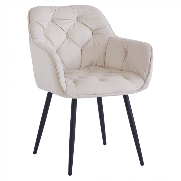 Scaun de design, ţesătură Velvet bej, FEDRIS NEW [1]