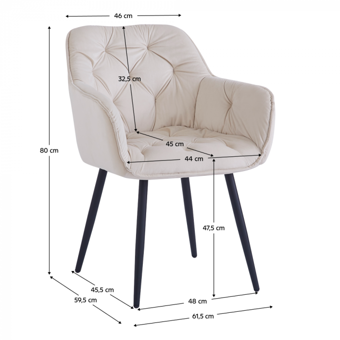 Scaun de design, ţesătură Velvet bej, FEDRIS NEW [6]
