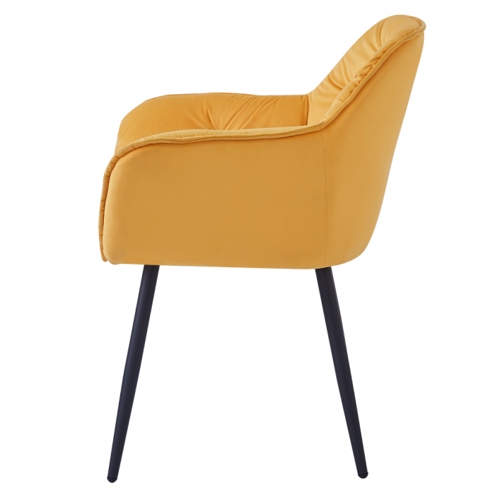 Scaun de design, ţesătură Velvet galben, FEDRIS NEW [5]