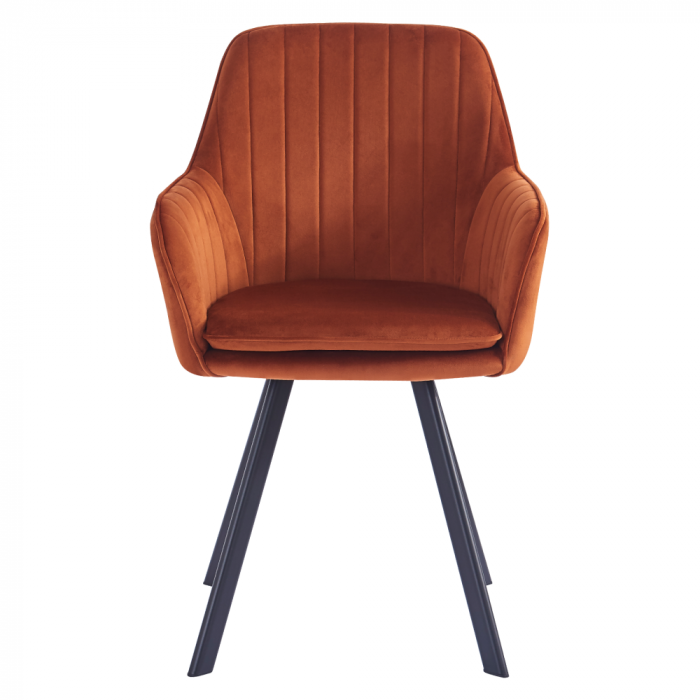 Scaun de design, ţesătură Velvet teracot, AURIL [4]