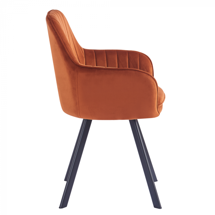 Scaun de design, ţesătură Velvet teracot, AURIL [3]