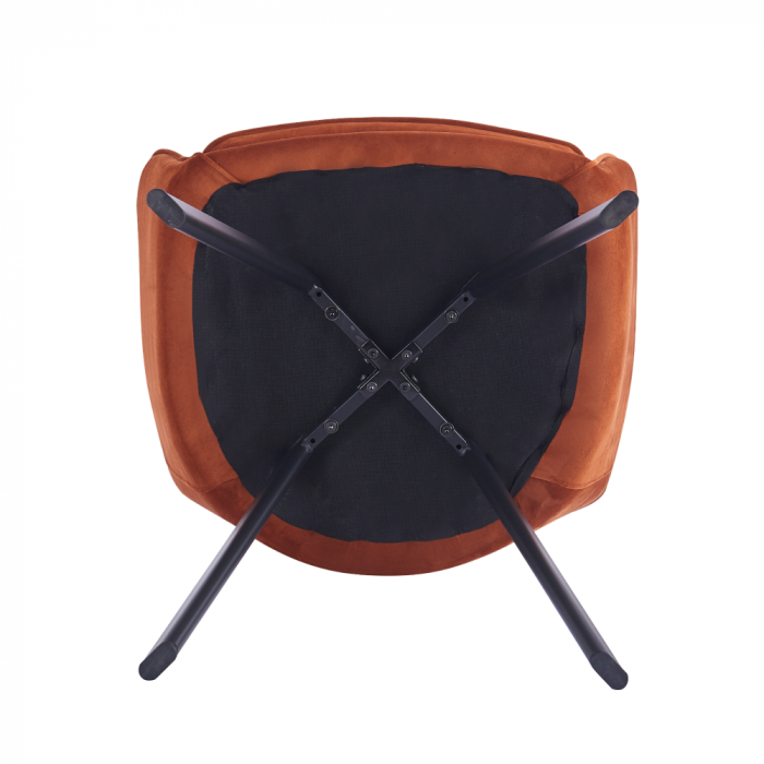 Scaun de design, ţesătură Velvet teracot, AURIL [6]