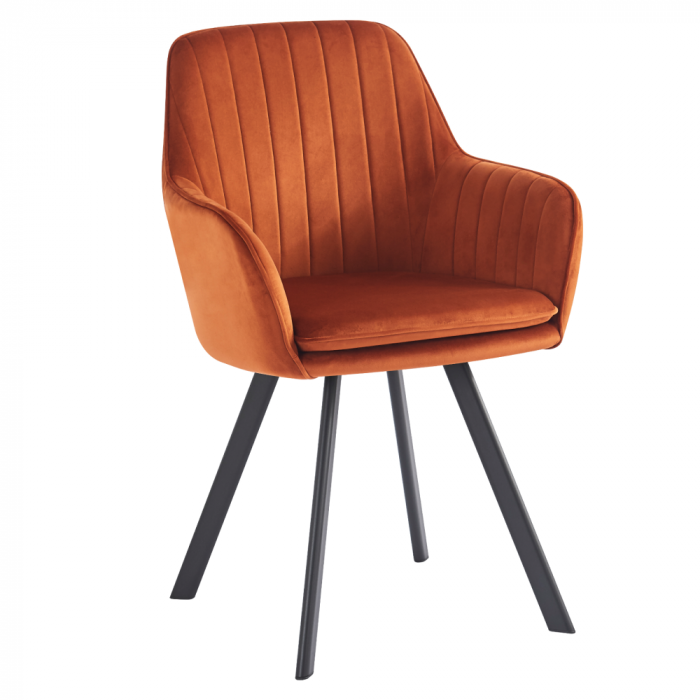 Scaun de design, ţesătură Velvet teracot, AURIL [1]