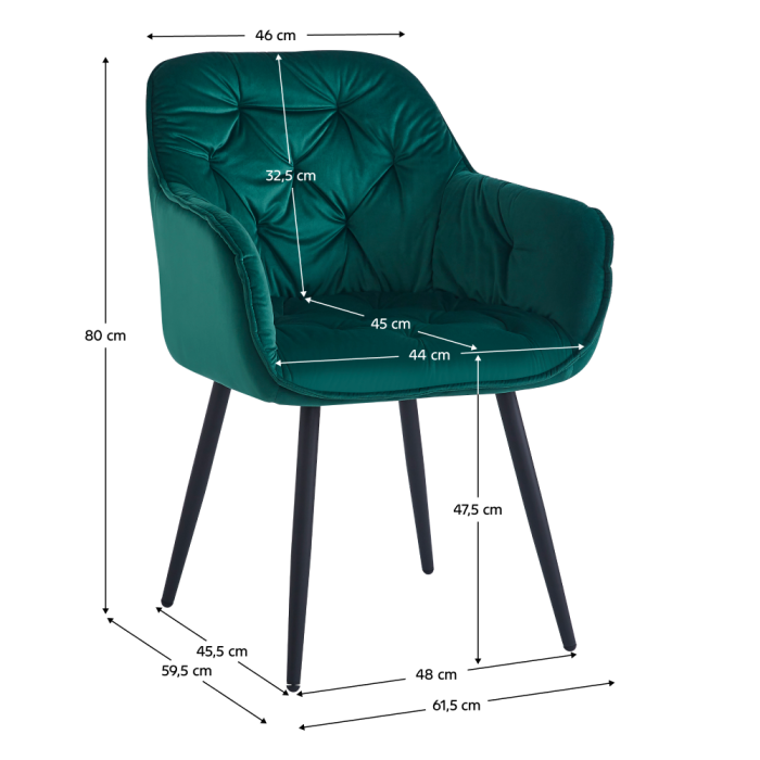 Scaun de design, ţesătură Velvet verde, FEDRIS NEW [6]