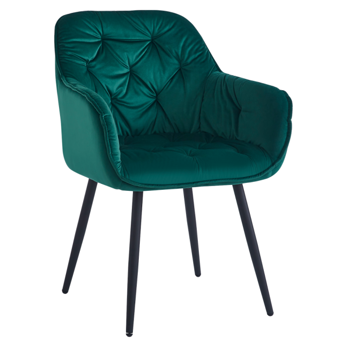Scaun de design, ţesătură Velvet verde, FEDRIS NEW [1]