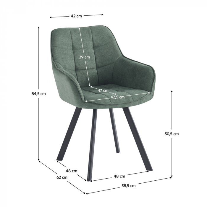 Scaun de design, Velvet verde/negru, PETIN [6]