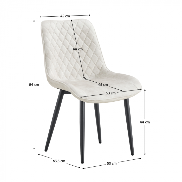 Scaun de dining, crem/negru, ZAINA TIP 1 [2]