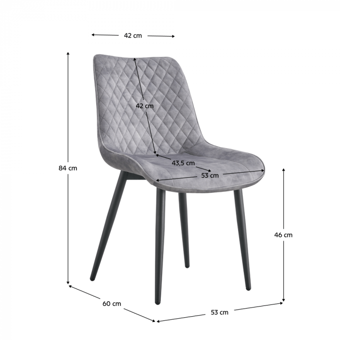 Scaun de dining, gri deschis / negru, ZAINA TIP 1 [2]