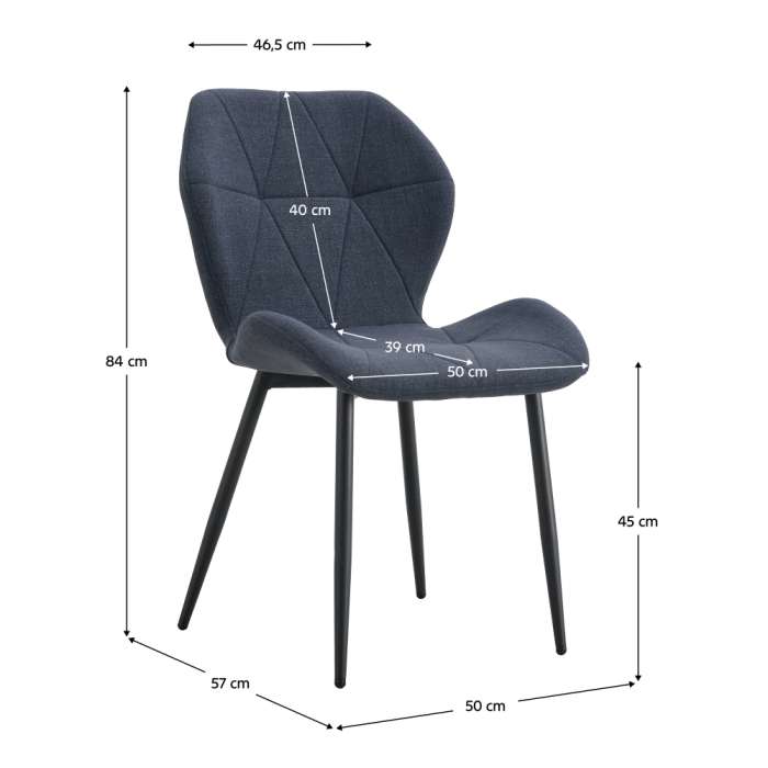 Scaun de dining, gri închis / negru, MAKENA TIP 2 [2]