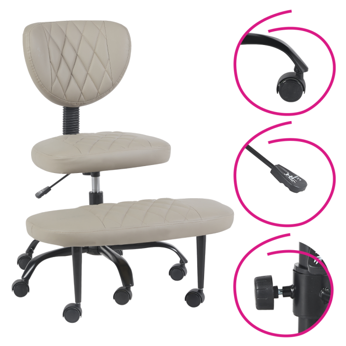 Scaun de îngenuncheat ergonomic, gri-maro Taupe piele ecologică/negru, SAMER [13]