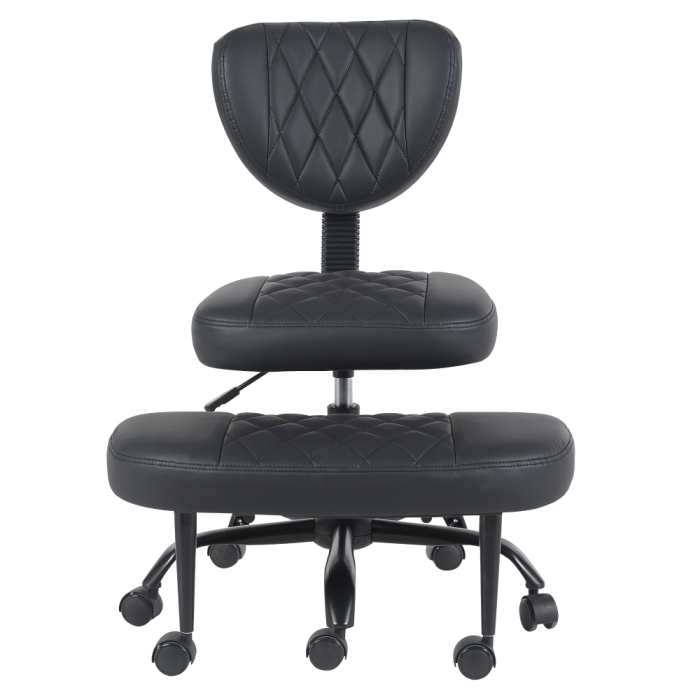 Scaun de îngenuncheat ergonomic, piele ecologică negru/negru, SAMER [5]