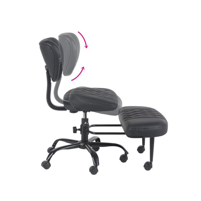 Scaun de îngenuncheat ergonomic, piele ecologică negru/negru, SAMER [11]