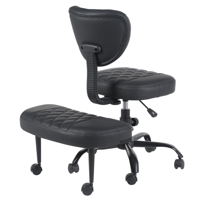 Scaun de îngenuncheat ergonomic, piele ecologică negru/negru, SAMER [10]
