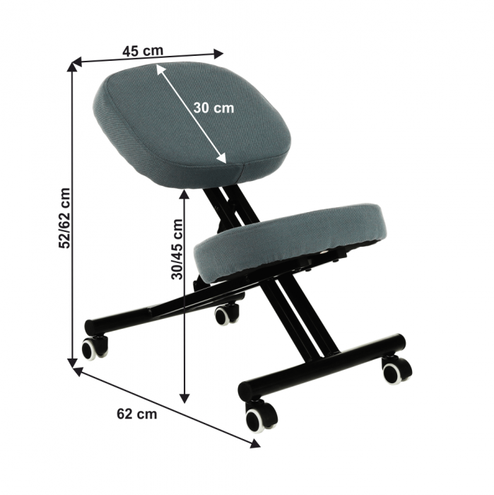 Scaun de îngenunchiere ergonomic, gri deschis / negru, KILIAN [23]