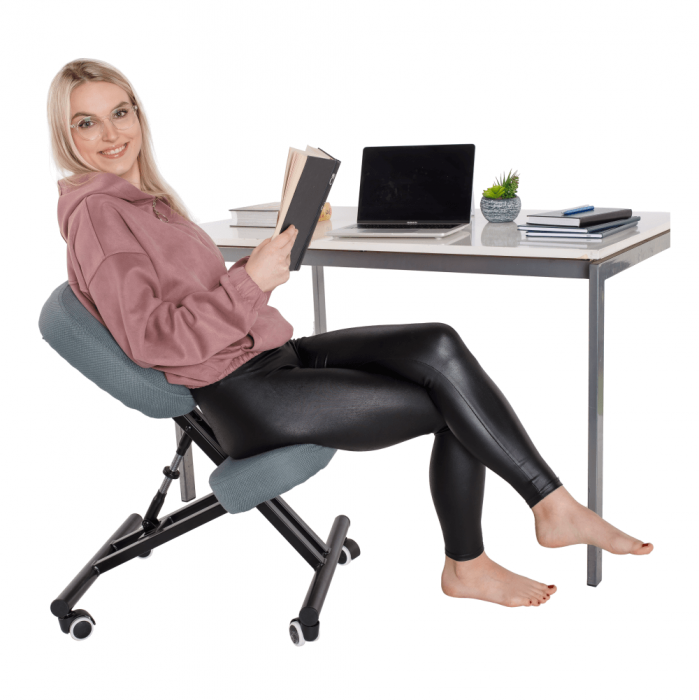 Scaun de îngenunchiere ergonomic, gri deschis / negru, KILIAN [25]