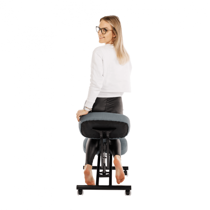 Scaun de îngenunchiere ergonomic, gri deschis / negru, KILIAN [28]