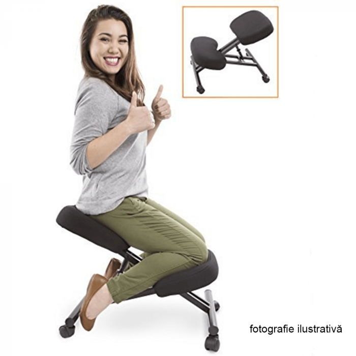 Scaun de îngenunchiere ergonomic, gri-maro Taupe / negru, RUFUS [4]