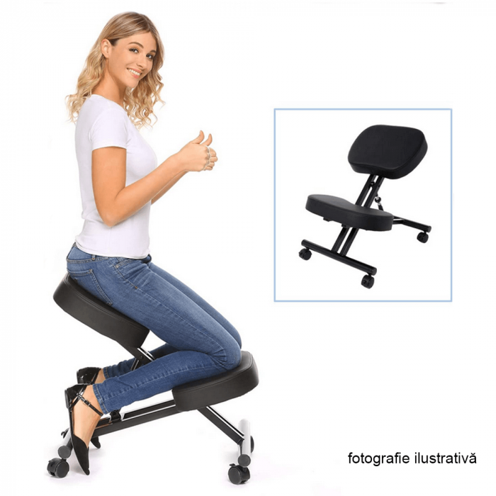 Scaun de îngenunchiere ergonomic, gri-maro Taupe / negru, RUFUS [3]