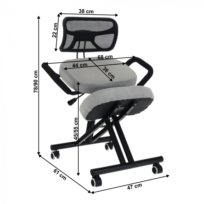 Scaun de îngenunchiere ergonomic, gri-maro Taupe / negru, RUFUS [14]
