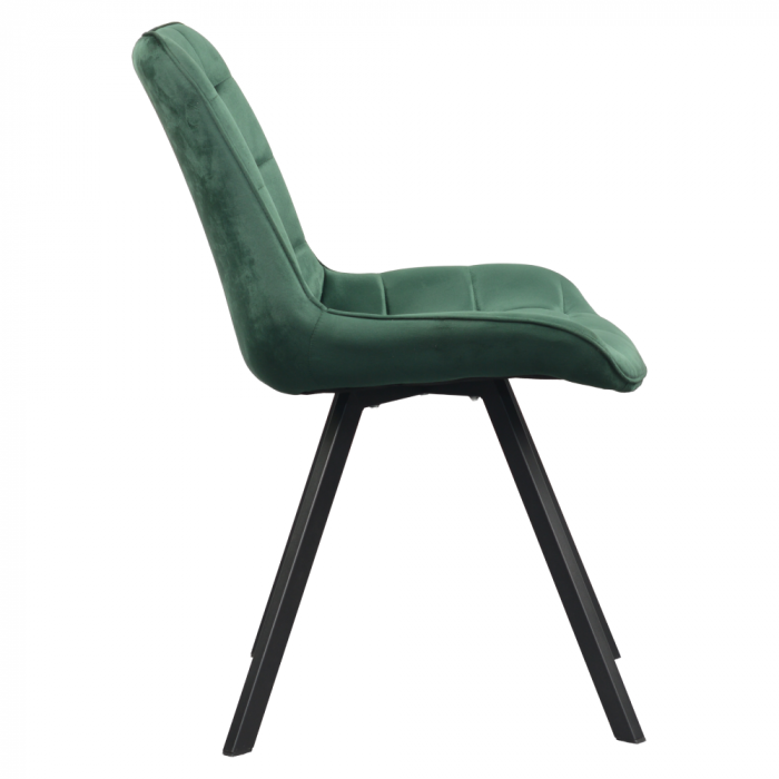 Scaun de luat masa, ţesătură Velvet verde închis/negru, SAMIRA [4]