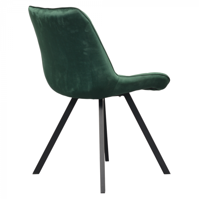 Scaun de luat masa, ţesătură Velvet verde închis/negru, SAMIRA [5]