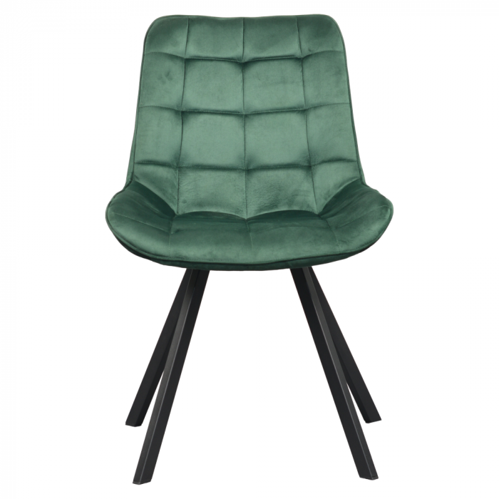 Scaun de luat masa, ţesătură Velvet verde închis/negru, SAMIRA [3]