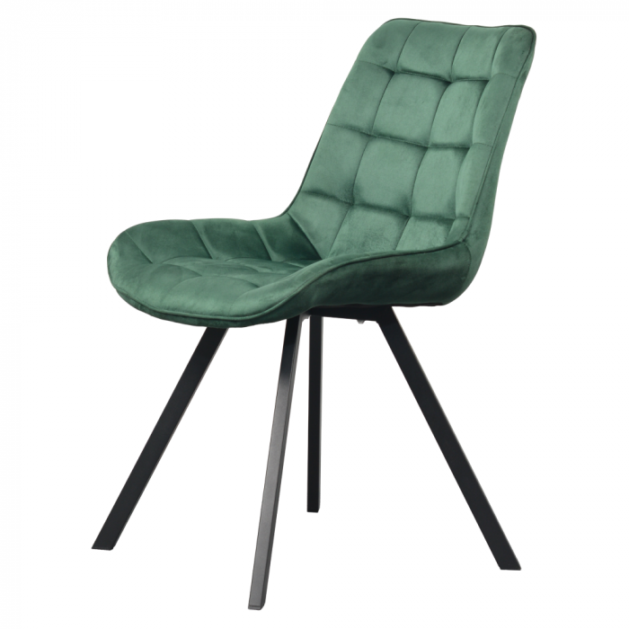 Scaun de luat masa, ţesătură Velvet verde închis/negru, SAMIRA [9]