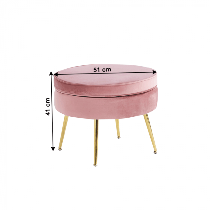 Scaun de lux, ţesătură de catifea roz / auriu cromat, Art-deco, NOBLIN TIP 1 [2]