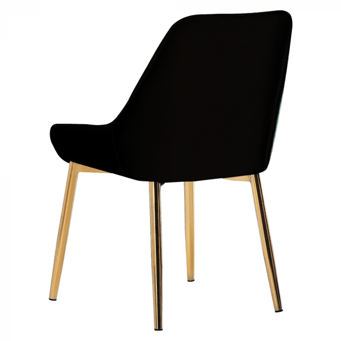 Scaun de masă, negru ţesătură Velvet/gold crom-auriu, PERLIA [2]