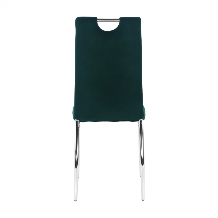 Scaun de masă, ţesătură de catifea smarald / crom, OLIVA NEW [12]