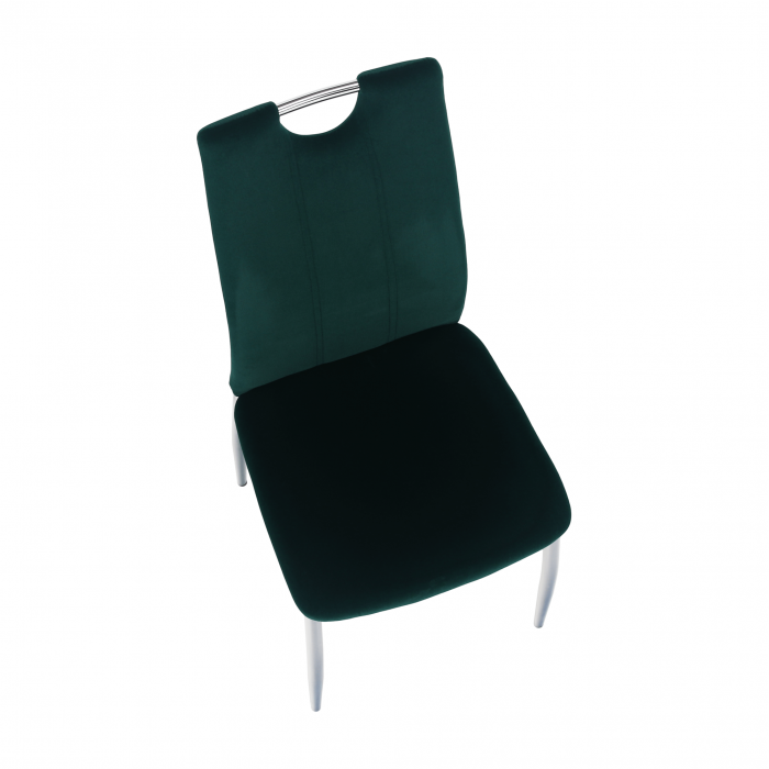 Scaun de masă, ţesătură de catifea smarald / crom, OLIVA NEW [11]