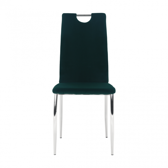 Scaun de masă, ţesătură de catifea smarald / crom, OLIVA NEW [14]