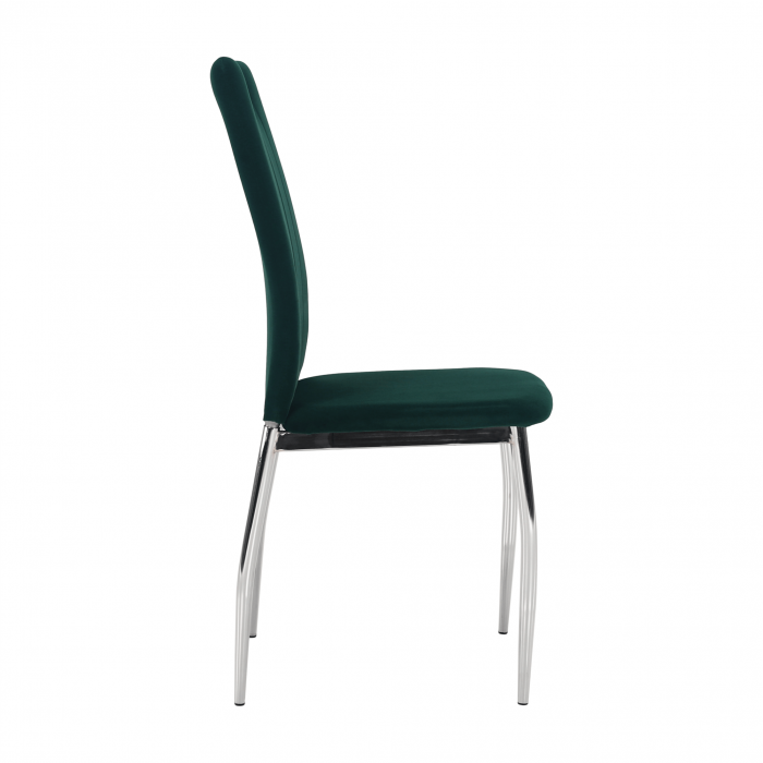 Scaun de masă, ţesătură de catifea smarald / crom, OLIVA NEW [13]
