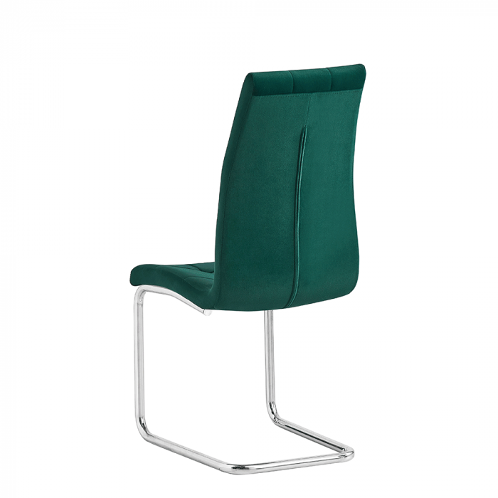 Scaun de masă, ţesătură de catifea smarald / crom, SALOMA NEW [3]