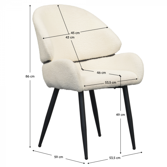 Scaun de sufragerie, alb/negru, SANAKO TYP 1 [14]