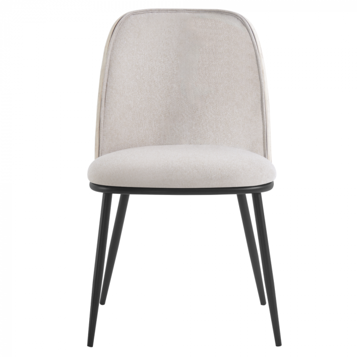 Scaun de sufragerie, bej-maroniu/lemn natural/negru, VUDIA [3]