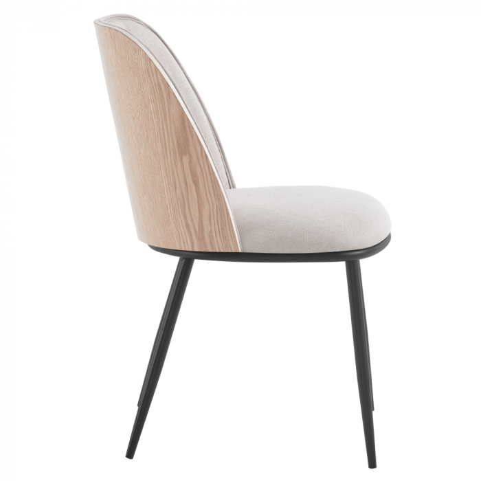 Scaun de sufragerie, bej-maroniu/lemn natural/negru, VUDIA [4]