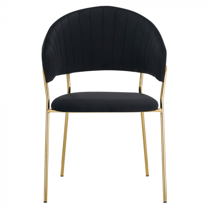 Scaun de sufragerie de design, material Velvet negru/gold crom auriu, DASMIN TIP 1 [4]