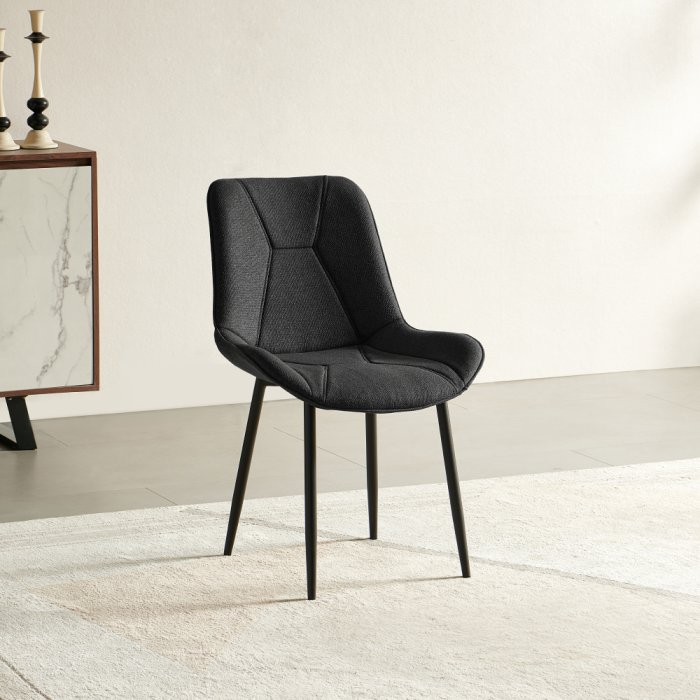 Scaun de sufragerie, gri închis/negru, DELTA [6]