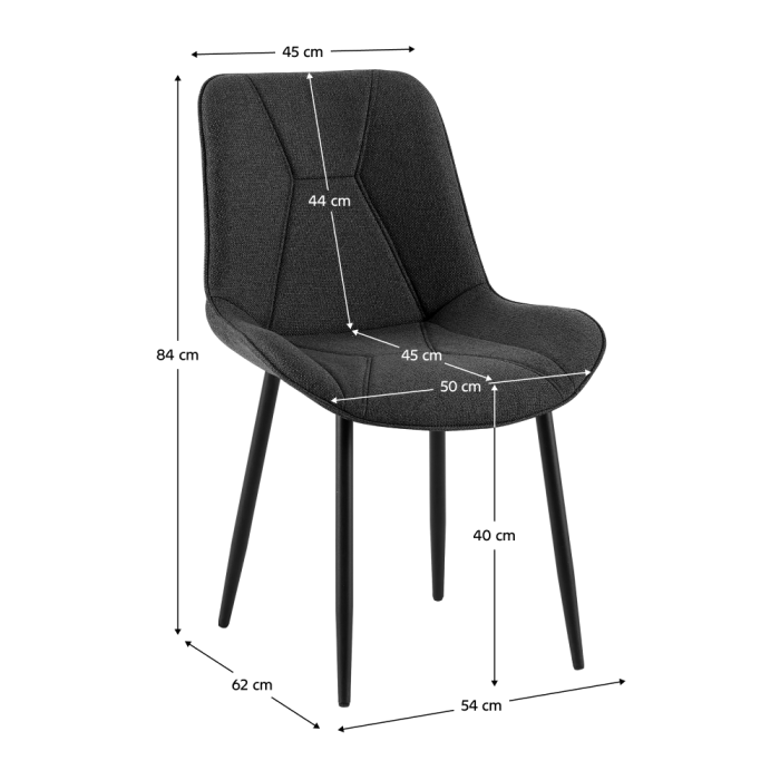 Scaun de sufragerie, gri închis/negru, DELTA [7]